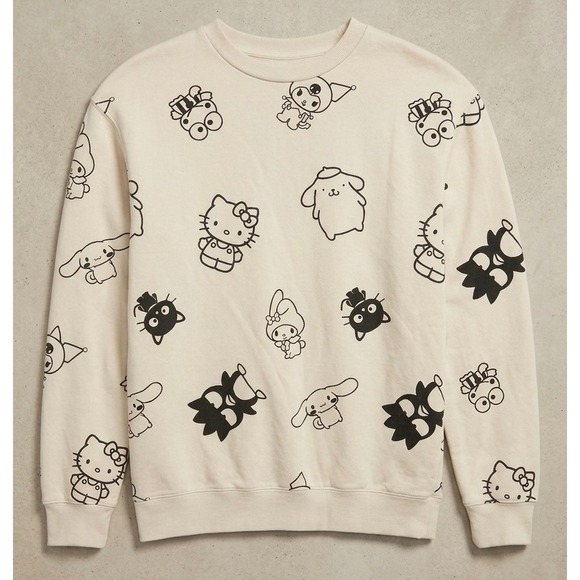 Sanrio Sweaters - Sanrio Hello Kitty & Friends All Over Print Crewneck Sweatshirt Bioworld Beige S